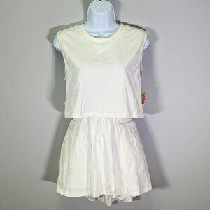 Free People Hot Shot Women's Size L White Skort Set NWT